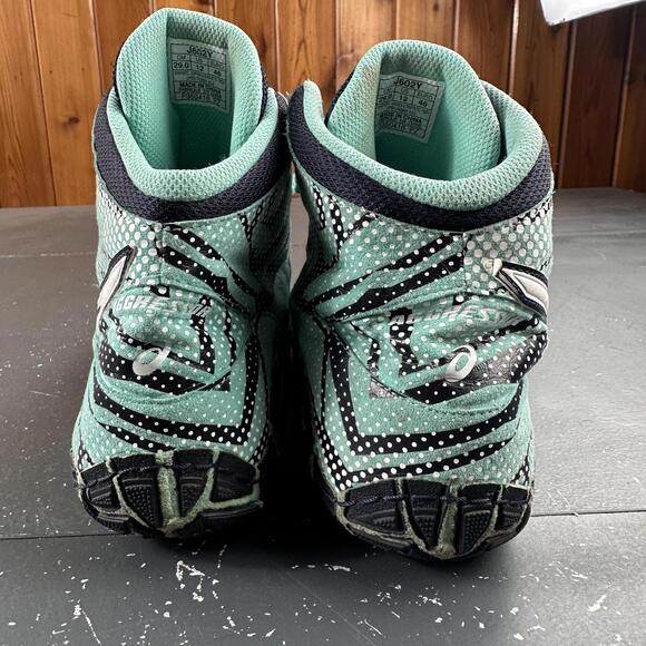 ASICS Aggressor 3 LE Geo Wrestling Shoes Cockatoo Green Tigard White Size 12 - Picture 5 of 9